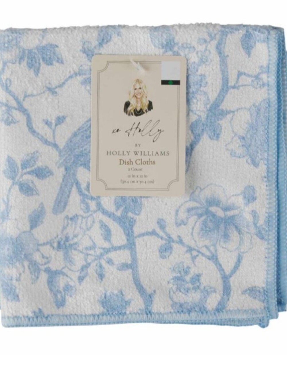 New Blue Floral Dish Cloth And Pot Holder
